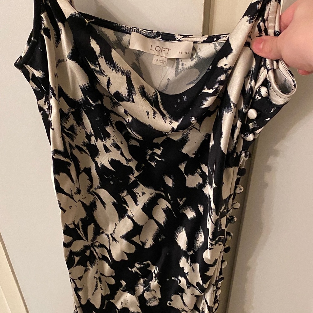 Black and white floral Loft dress